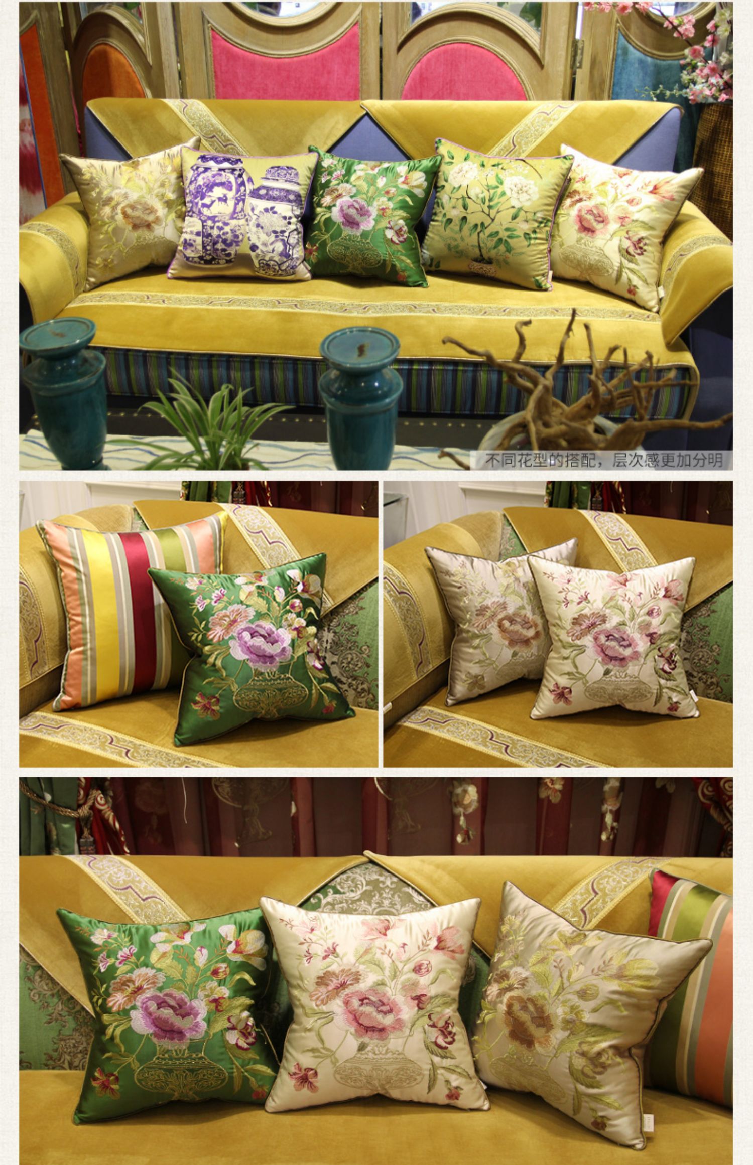 Đệm Nữ hoàng mới Trung Quốc Sofa Sofa Lớn Gối Core Giường Đệm Văn phòng Gối Gối - Trở lại đệm / Bolsters Bộ chăn gối tiện dụng
