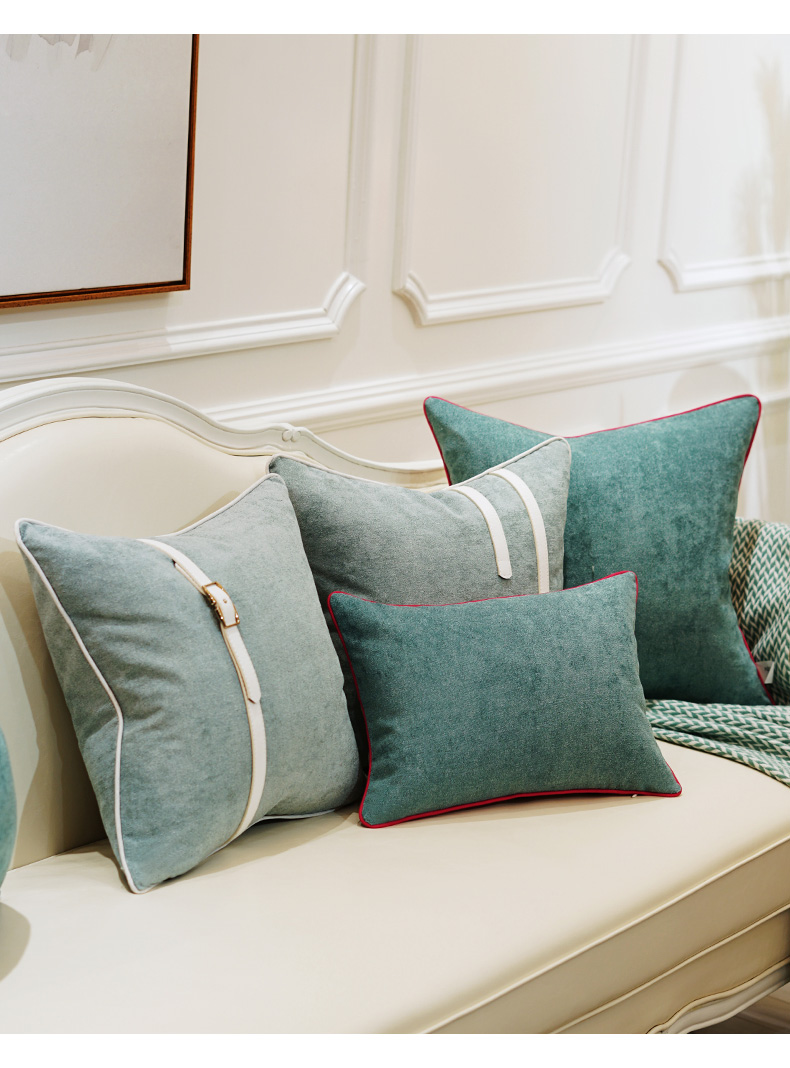 Đệm Nữ hoàng da lộn gối sofa đệm mới phong cách Trung Quốc mục vụ châu Âu gối tựa lưng gối với lõi - Trở lại đệm / Bolsters gối sofa cao cấp