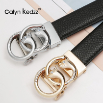 Calyn Kedz belt woman genuine leather fashion 100 lap denim Jeans Lead Layer Pure Cow Leather Automatic Button Lady Belt