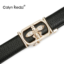 Calyn Kedz belt woman genuine leather fashion 100 lap denim Jeans Lead Layer Pure Cow Leather Automatic Button Lady Belt