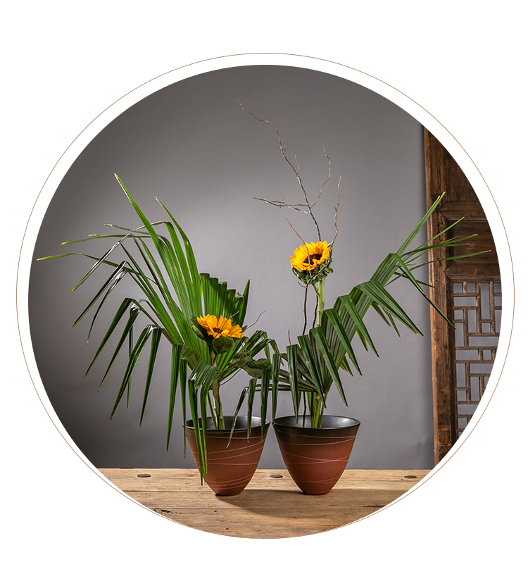 Hoa phong cách Nhật cắm hoa Jianshan Zen Chifang bình hoa chậu hoa đậu phộng miễn phí hoa dọc bằng gốm sứ - Vase / Bồn hoa & Kệ chậu hoa treo