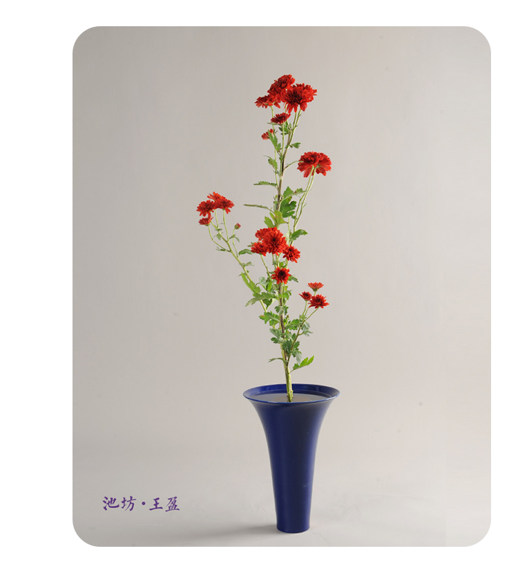 Hoa phong cách Nhật cắm hoa Jianshan Zen Chifang bình hoa chậu hoa đậu phộng miễn phí hoa dọc bằng gốm sứ - Vase / Bồn hoa & Kệ chậu hoa treo