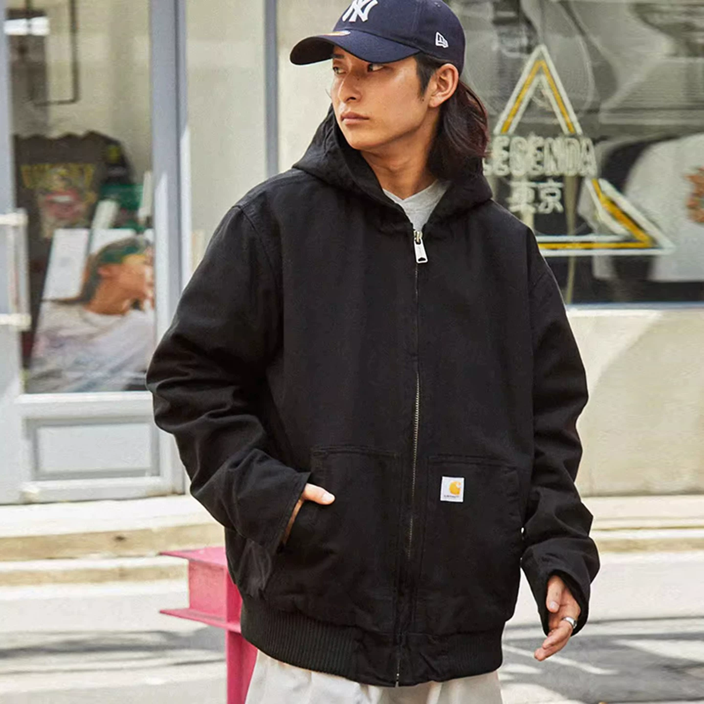 [Carhartt104050 водоэмульсионная парусиновая тяжелая американская куртка с капюшоном J130]