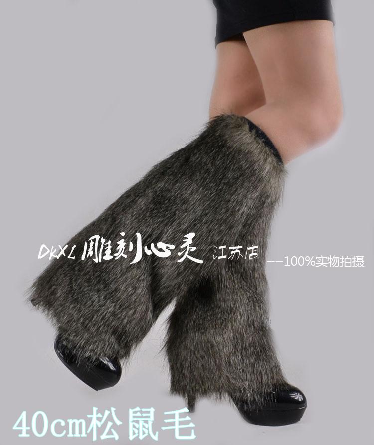 Faux fur fur boot set chân che chân dài vớ chân trên đầu gối giả lông thỏ có thể được tùy chỉnh đặc biệt mùa thu đông tất cổ cao