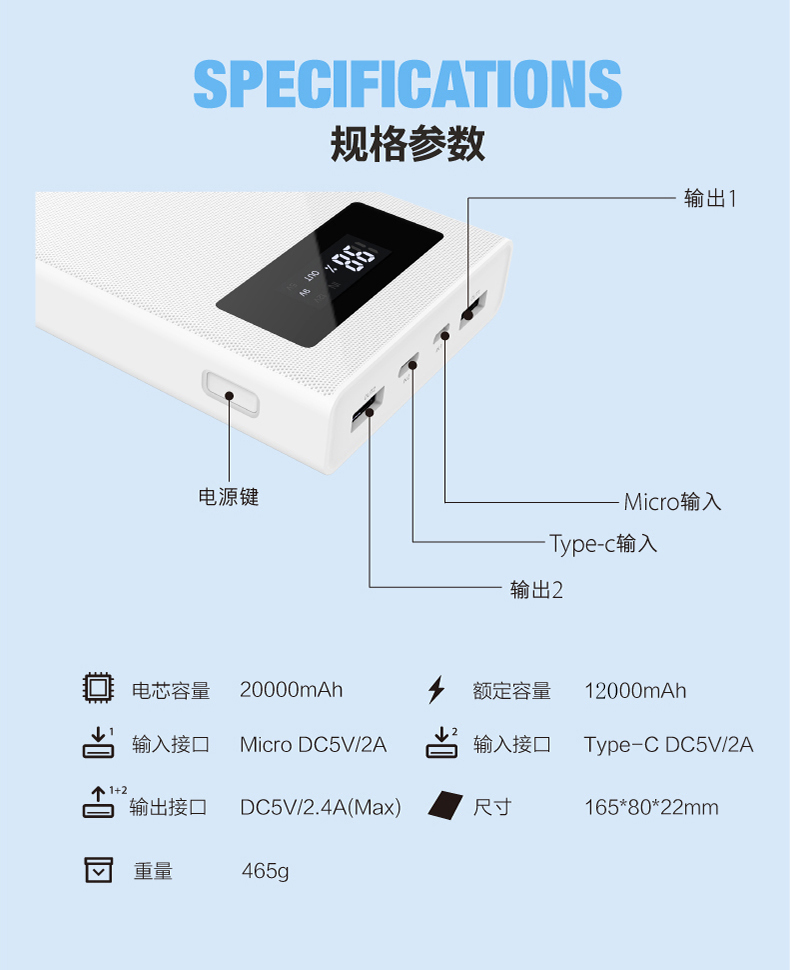 支持快充 可上飞机 倍斯特20000mAh 聚合物移动电源 图19