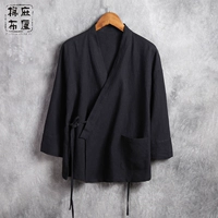 Bộ đồ Trung Quốc cải tiến Hanfu Quần áo nam phong cách Trung Quốc lay lanh áo khoác quốc phục trang phục trẻ trung áo sơ mi cotton dài tay đồ bộ kiểu