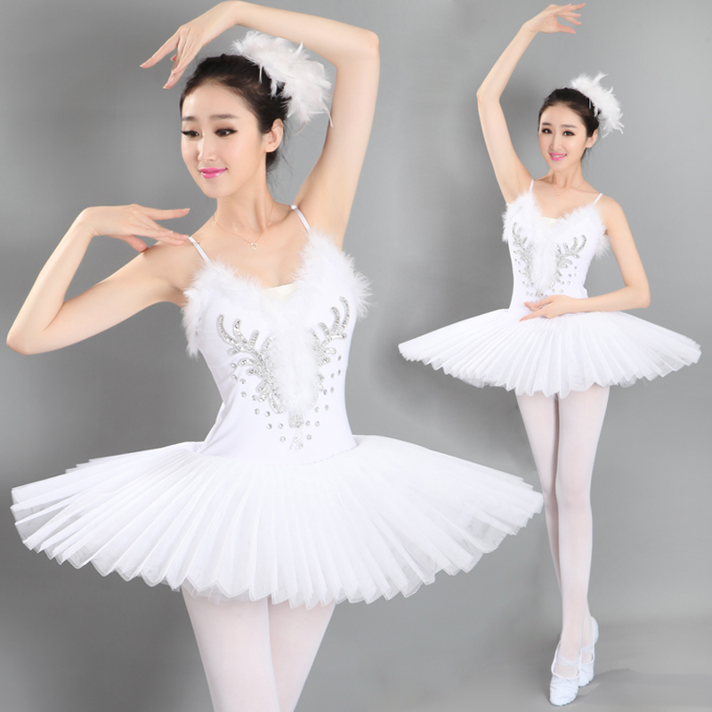 Ballet Costume Adult Ballet Tutu Performance Costume Black and White Swan Dance Dress Feather Ballet Photo Costume