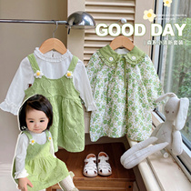 Chen Dayu L Mom Baby Kind Fall Baby Dress Two - piece Childrens Shirt Hanging Dress Ocean Gas Set