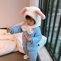 L Mother Baby Baby Baby autumn and winter baby cotton suit two sets of foreign gas