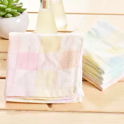 Special baby baby saliva towel double plaid cotton gauze small square towel children wash face towel cloth