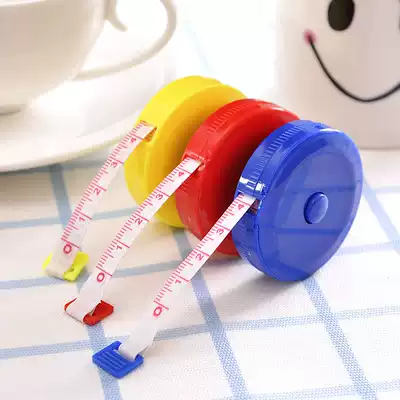 Cute plastic mini tape ruler Automatic retractable small soft ruler Clothing measuring ruler 1 5 meters tape ruler random hair