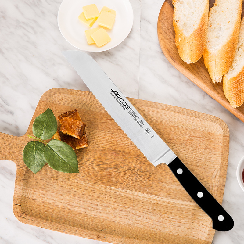 Spanish Imported Bread Knife ARCOS Mechanics Design High End Stainless Steel Serrated Section Coated Knife Baking Cutter