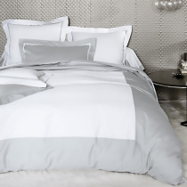 French imported bedding four-piece set of pure satin cotton Amboise series four-piece gift box silver gray bedding