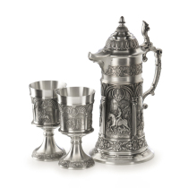 Austrian imported tin wine set three-piece handmade exquisite creative high-end gift wine jug wine glass set