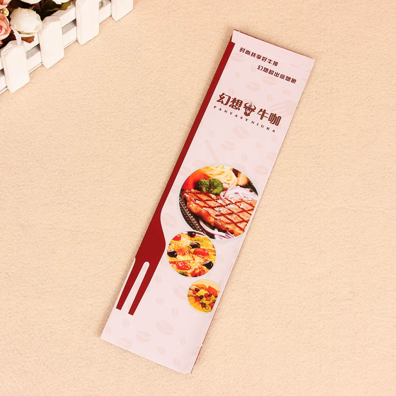Kraft paper knife and fork set custom special steakhouse West Restaurant knife and fork spoon disposable paper packaging customized