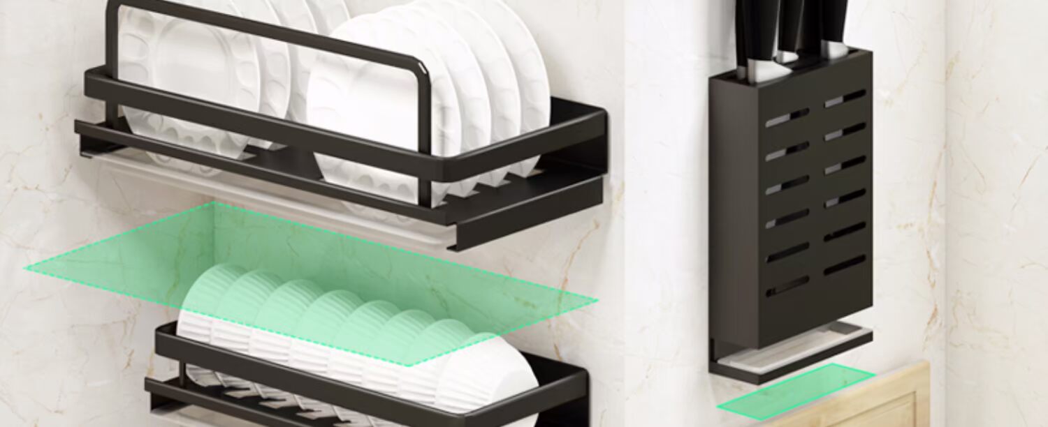 Kệ bếp treo tường gia vị giá treo dao giữ đũa nhà bếp cung cấp nắp nồi thớt lưu trữ kệ miễn phí đấm - Phòng bếp chảo inox