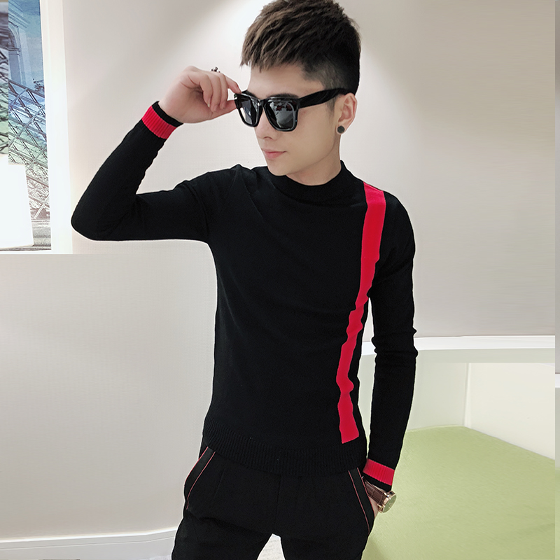 Spirit small group of round neck sweater for men's Korean version Trend sanitary clothes society Youth tennis red-knitted sweatshirt new winter