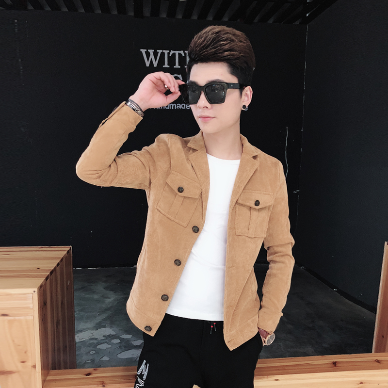 2021 net red models for autumn clothing men's social youth Korean version trendy jacket spirit little guys handsome men's clothing