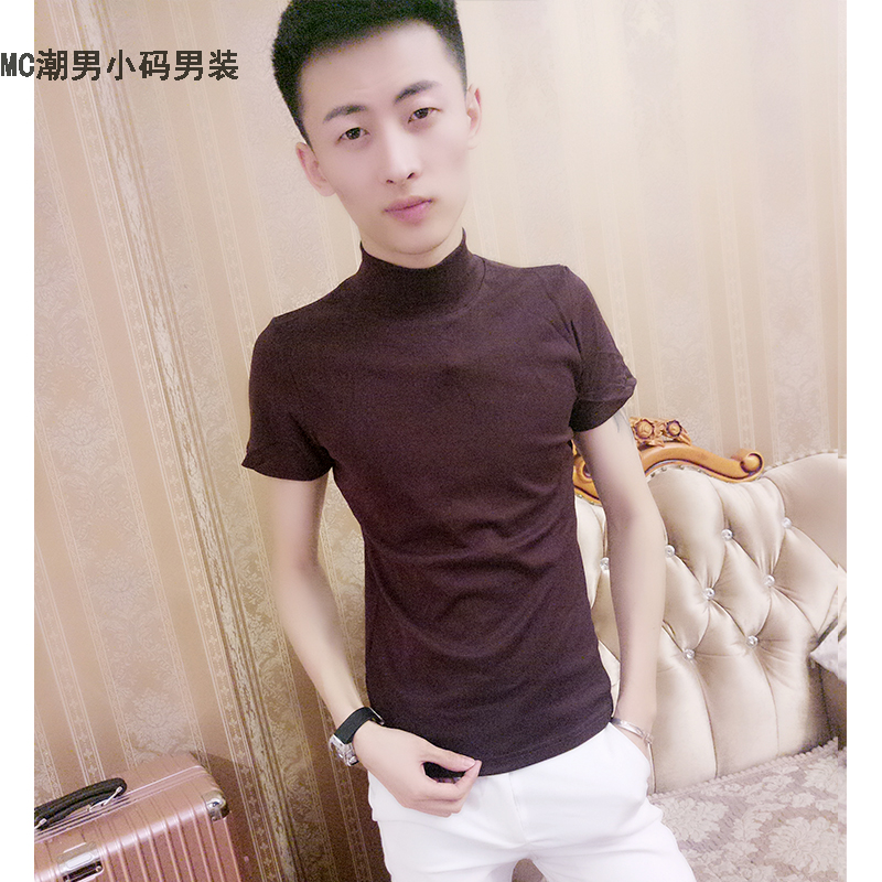 Tide men in the color of T-shirt men spiritual young men in the coat social youth half high-receiving T-shirt men net red same