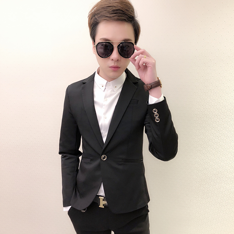 Sashimi Little West suit Men's social Youth Single West Suit Shake Jacket Han Edition Small Suit Blouses Social People Nightclub Wind