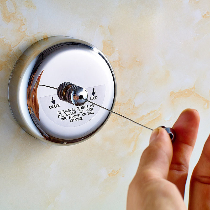 Punch-free invisible clothesline Home indoor stainless steel clothes drying artifact balcony telescopic steel wire drying cooling rope