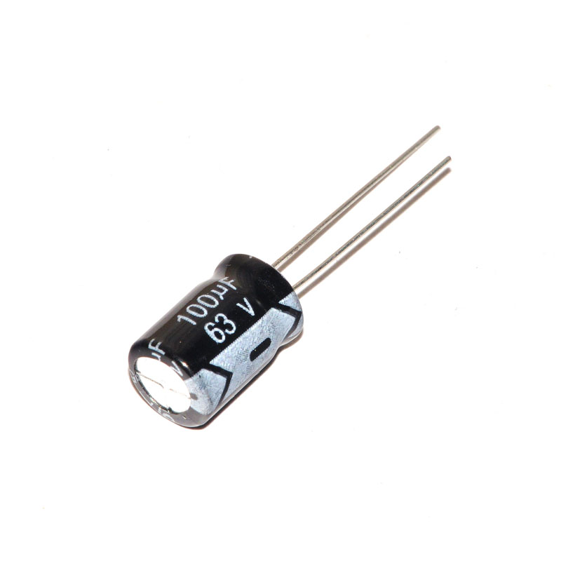 Premium electrolytic capacitor 63V 100UF volume 8 * 12 aluminum electrolytic capacitor (20)