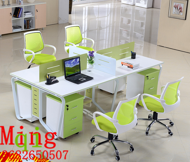 Shenzhen office furniture and chairs staff 4 people office steel frame screen Guangdong computer desk office staff card holder