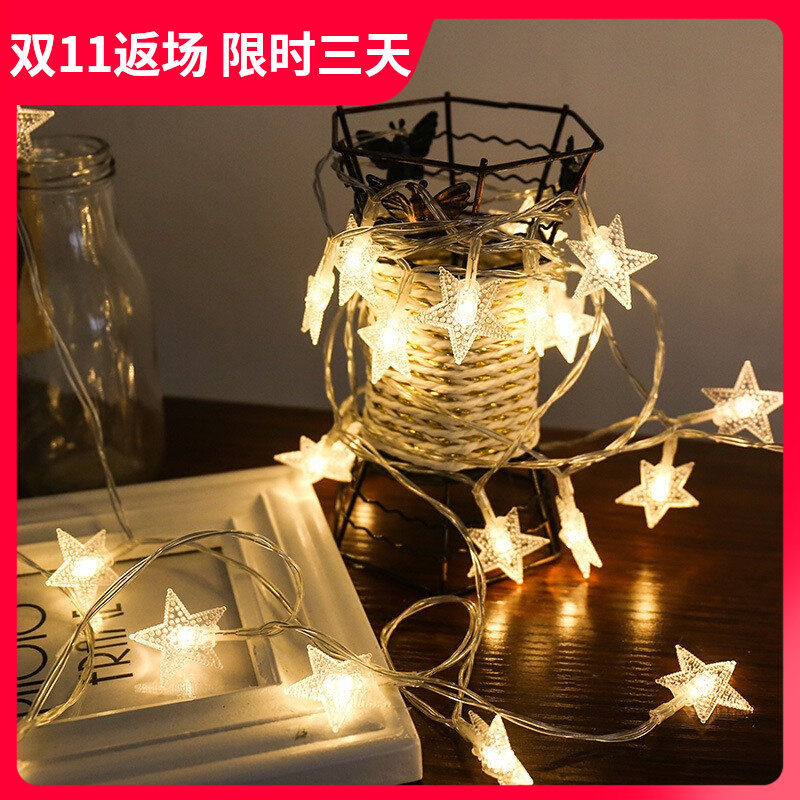 Creative Stars Lamp Copper Wire Plastic Pentagram Led Lights Battery Case Decorative Lights Strings Wedding Outdoor Decorative Lights Strings-Taobao