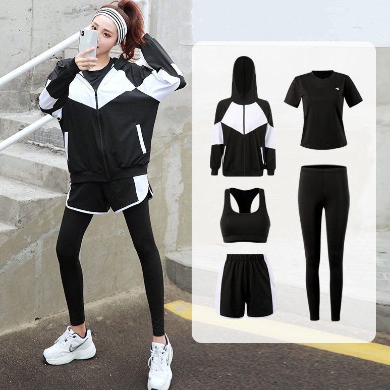 Sports fitness suit female autumn and winter gym morning running yoga clothing professional high-end fashion running large size fitness clothing