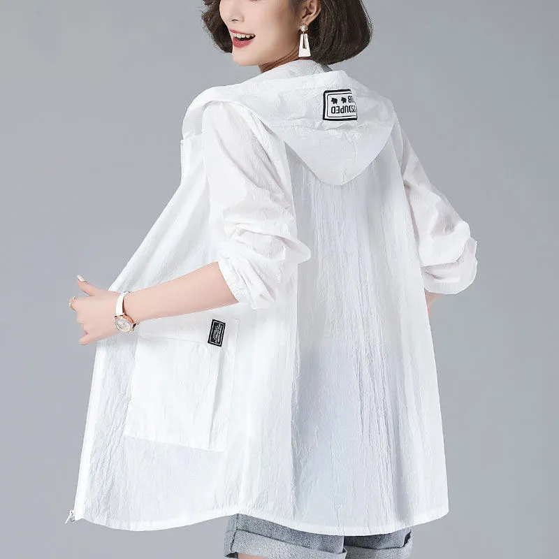 Mid-Length Sun Protection Clothing for Women, Uv Protection, Summer 2026 New Thin Style, Loose Large Size Cardigan Sun Protection Jacket
