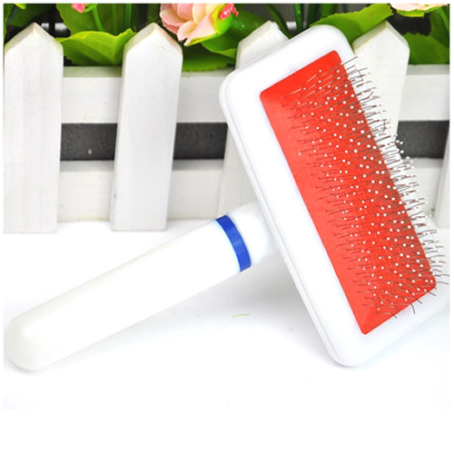 Home pet treasure spot Dog grooming comb Pet steel needle comb White handle grooming supplies