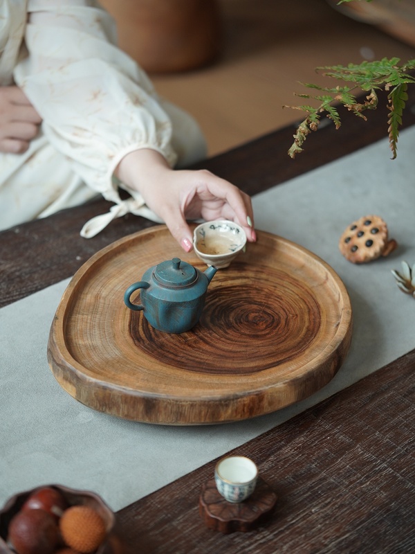 Camphor Wood Handmade Solid Wood Storage Tray Dry Tea Tray Solid Wood Annual Ring Wabi-Sabi Ornament Tripod Base Camphor Wood Handmade Solid Wood Storage Tray Dry Tea Tray Solid Wood Annual Ring Wabi-Sabi Ornament Tripod Base