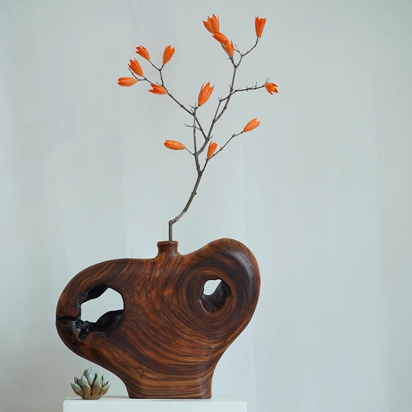 Camphor Wood Natural Hollowed-Out Weathered Circle Art Home Entrance Tv Cabinet Tea Room Vase Ornament Raw Wood Wabi-Sabi Style Camphor Wood Natural Hollowed-Out Weathered Circle Art Home Entrance Tv Cabinet Tea Room Vase Ornament Raw Wood Wabi-Sabi Style