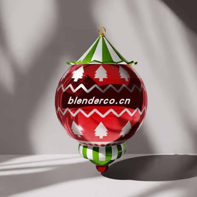 blender红色圣诞球模型_blender布的139