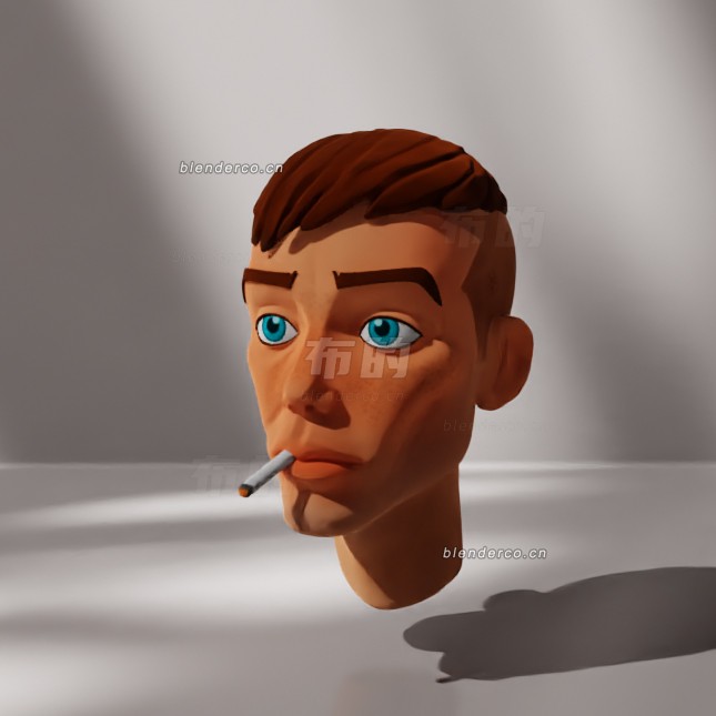 blender卡通人物头像模型_blender布的86
