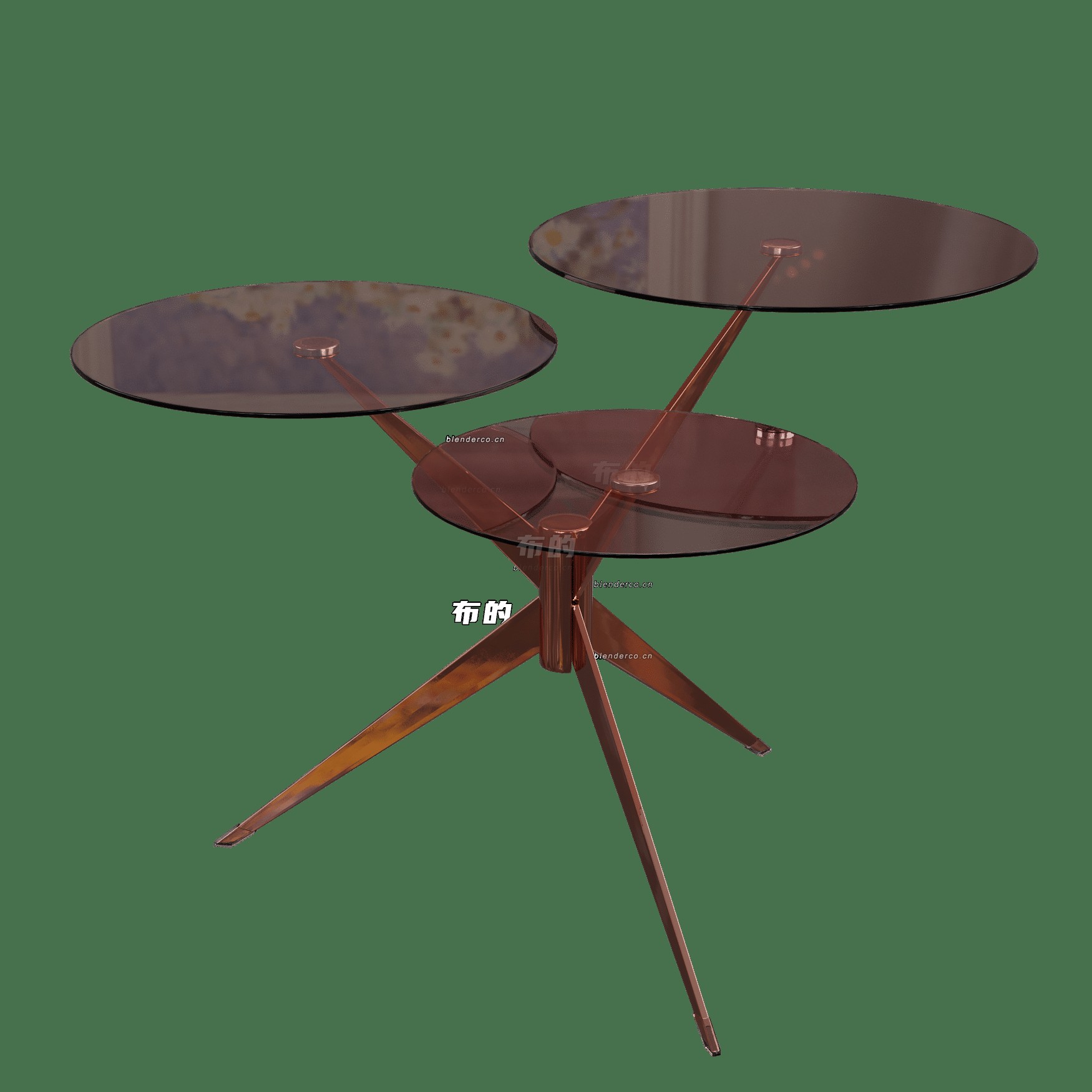 blender三个小圆盘桌模型_blender布的06