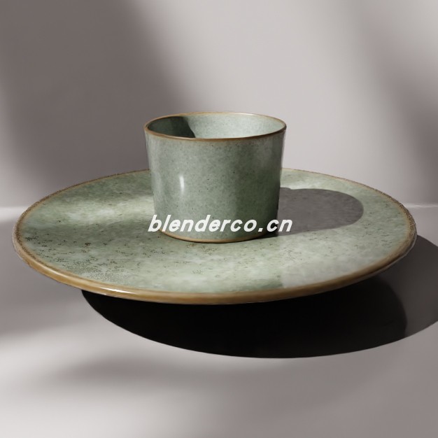 blender釉面杯碟模型_blender布的117