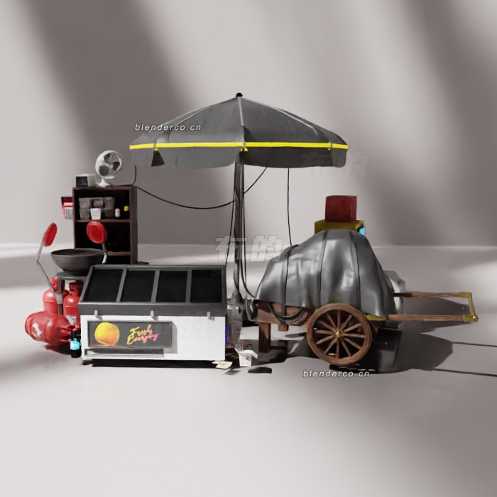 blender街边摊位模型_blender布的08