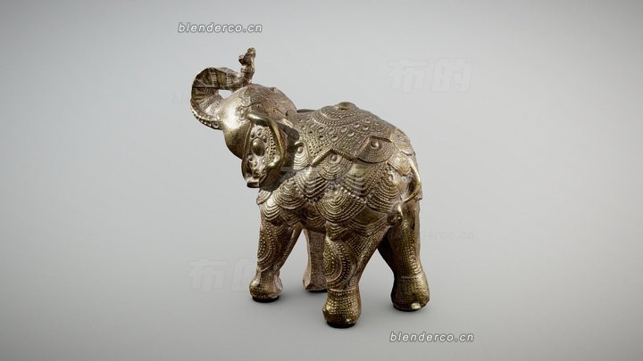 blender金象雕像模型_blender布的22