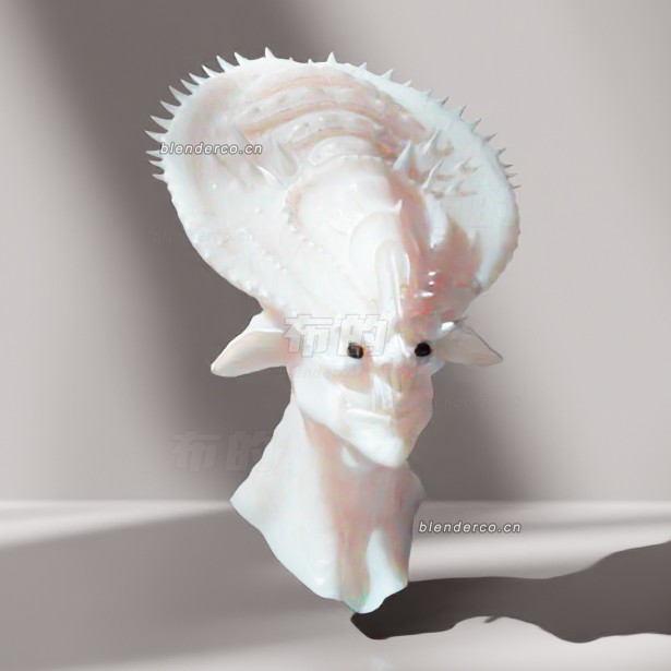 blender外星人面孔模型_blender布的14
