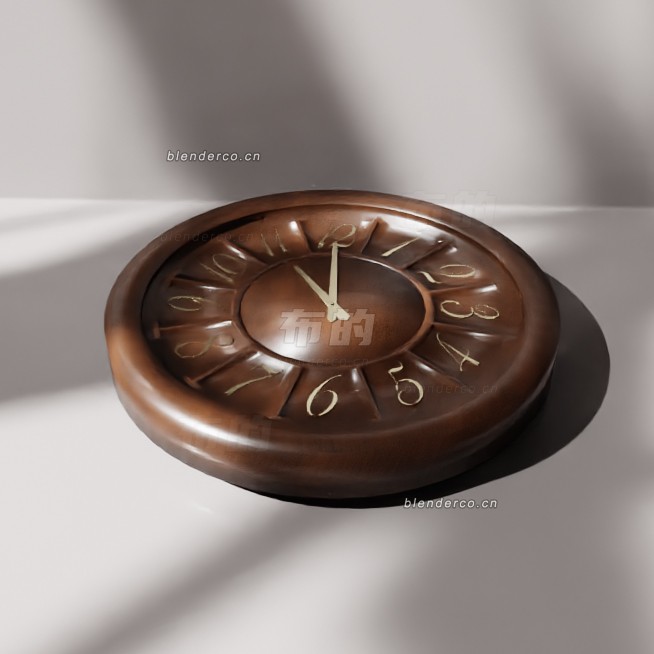 blender木制时钟模型_blender布的40
