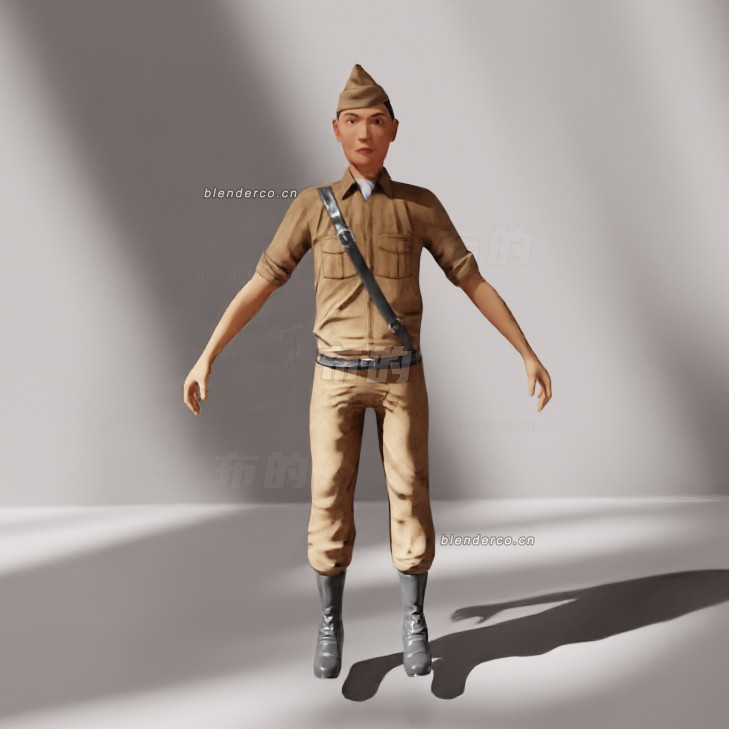 blender印度尼西亚战士角色模型_blender布的04
