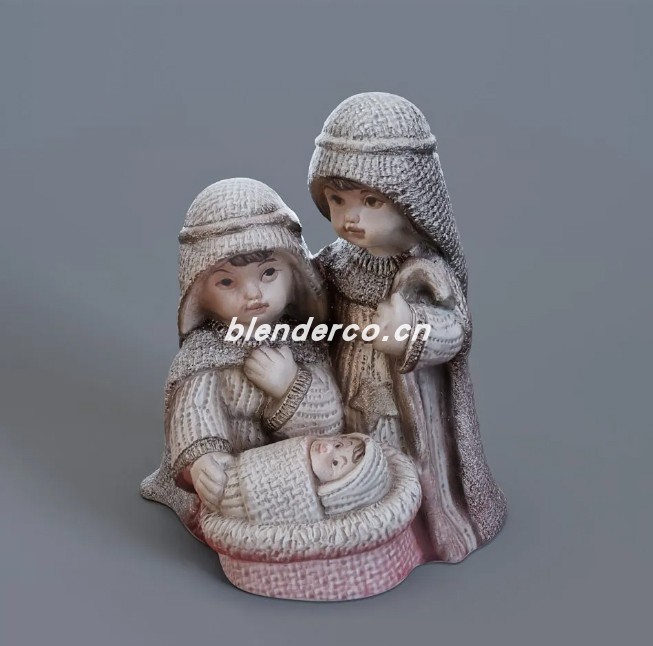 blender耶稣诞生雕像模型_blender布的146