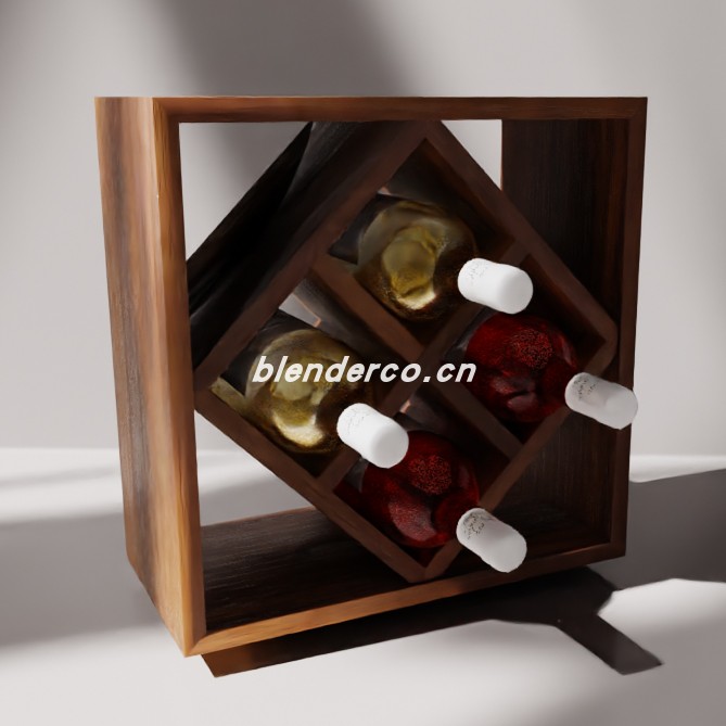 blender乡村木格子酒架.模型_blender布的03
