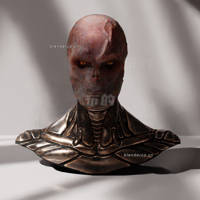 blender外星生物半身像模型_blender布的16