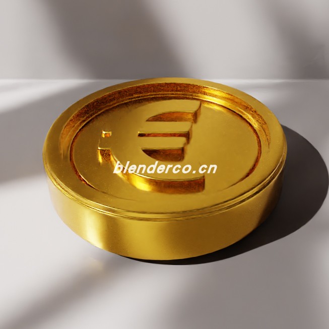 blender欧元金币模型_blender布的39