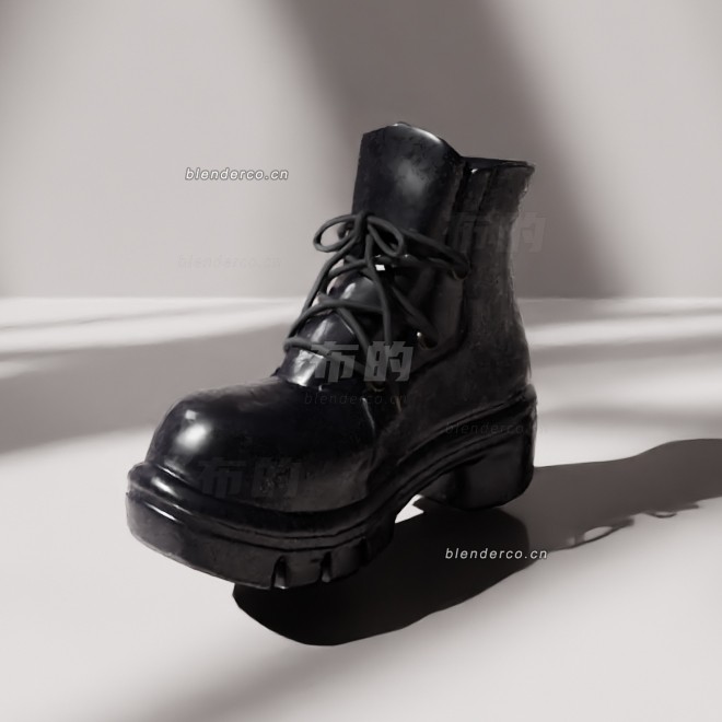 blender黑皮靴模型_blender布的24