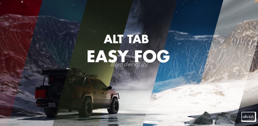 Blender插件 Alt Tab Easy Fog 一键添加体积雾35+烟雾预设库