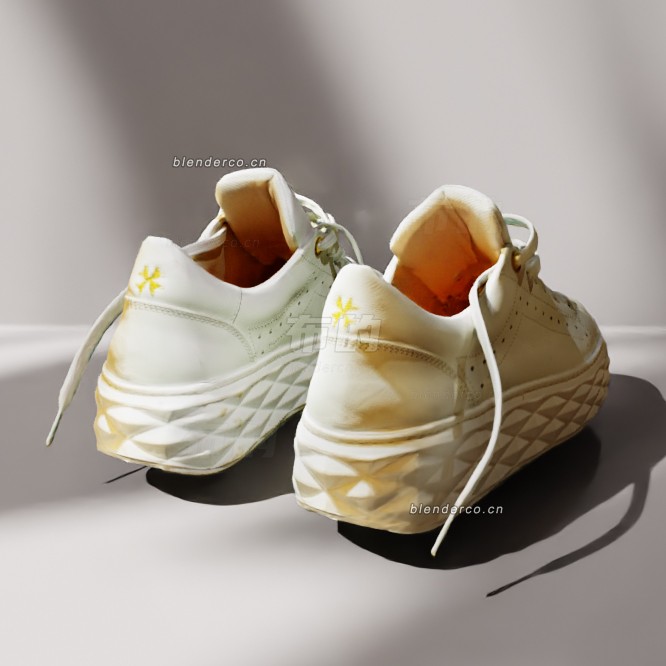 blender女士运动鞋模型_blender布的102