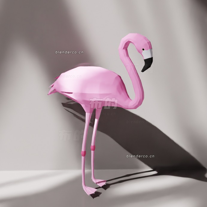 blender低聚火烈鸟模型_blender布的16